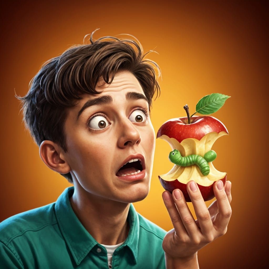 How did he eat this much and just now discover the worm?