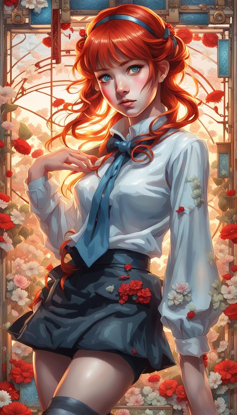 Anime Girl Portrait with Dynamic Lighting and Details