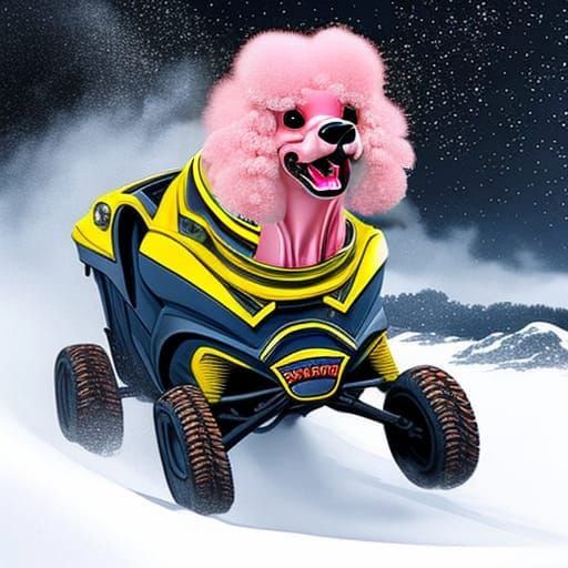 Fluffed-Up Pink Poodle Dog