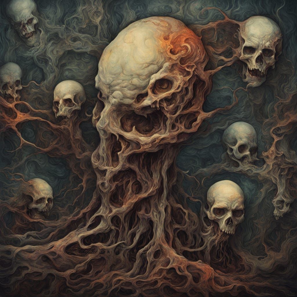 Surreal Dynasty of Flesh in Vivid, Unsettling Oil Painting