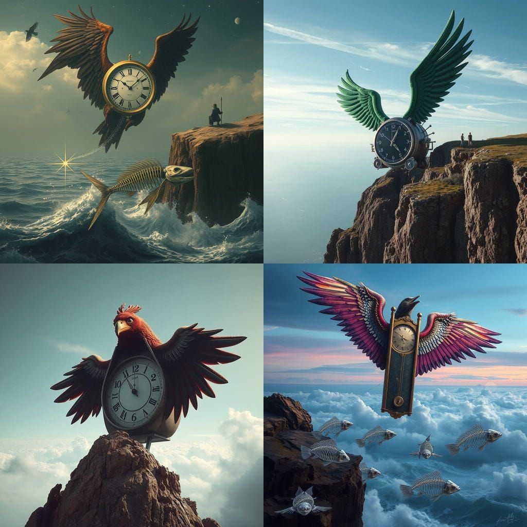 Metronome with Velvet Wings Paints Silver Sky