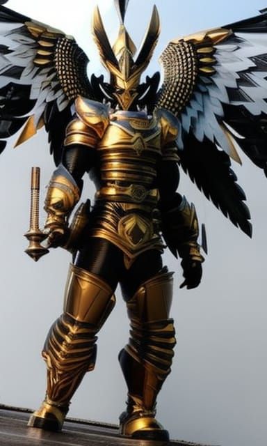 Menacing Robot Angel in Photorealistic Style