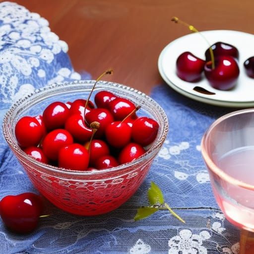 Bright Cherries and Berries Overflowing