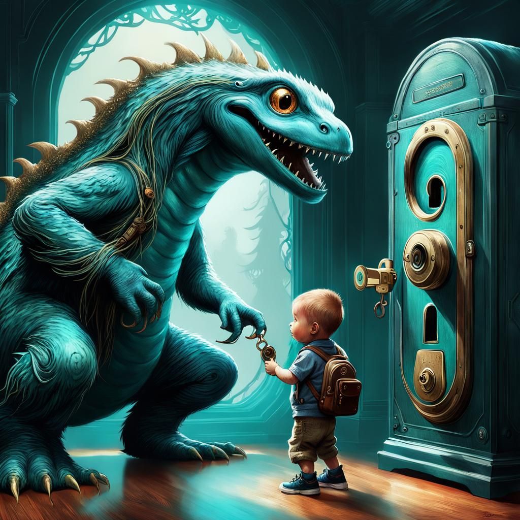 Childhood Imagination: Cute Loch Ness Monster Friend