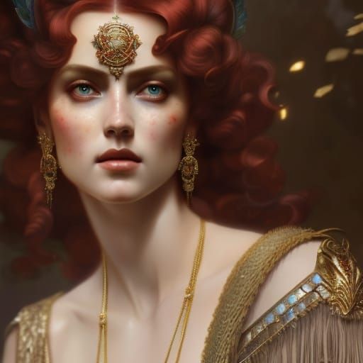 Goddess of War Portrait in Digital Art Style