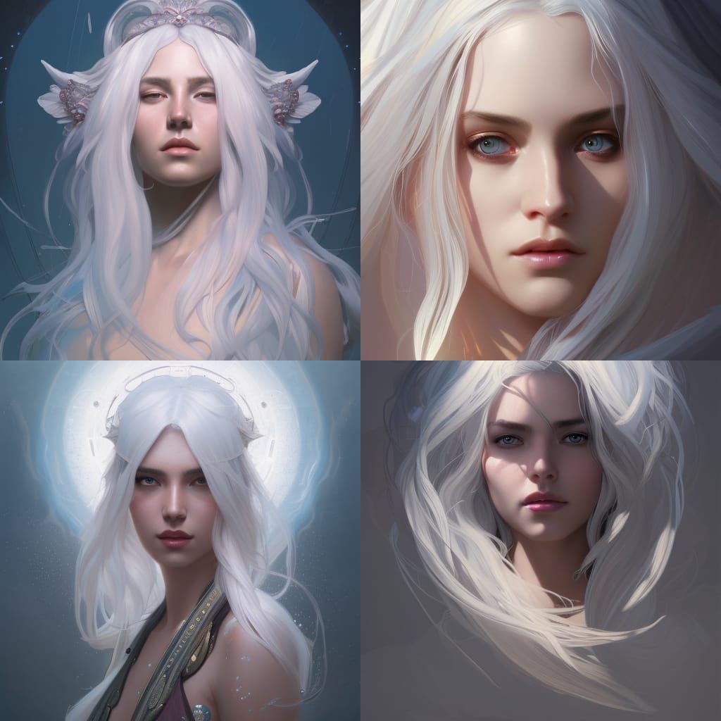 Shimmering Goddess Portrait in Hyperdetailed Style