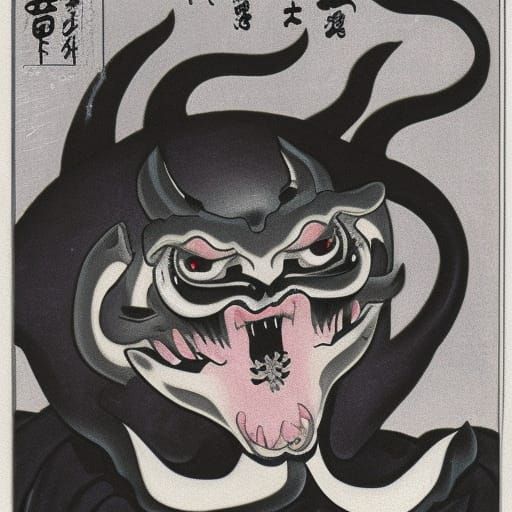 Fearsome Japanese Demon Illustration