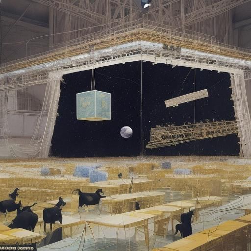 String Pigs Discover Deep Space in Collage Art