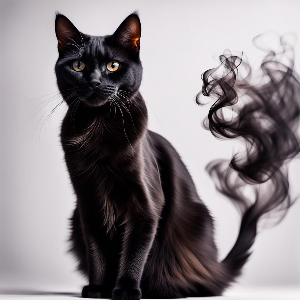 Black smoke cat
