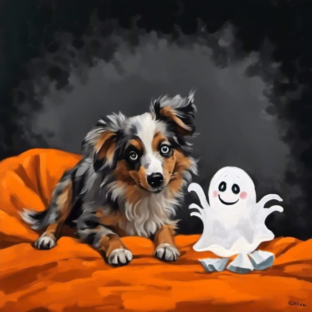Potato Character Stalks a Ghost in Painting