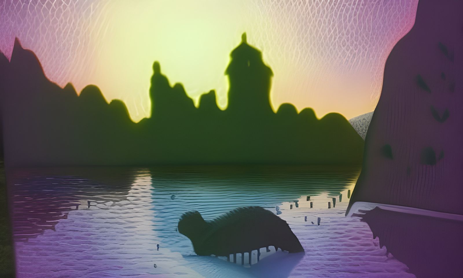 Blooming Cactus in Winter Wonderland: Stippling Art