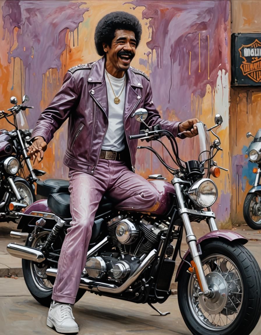 Richard Pryor Laughing: Oil Painting Masterpiece