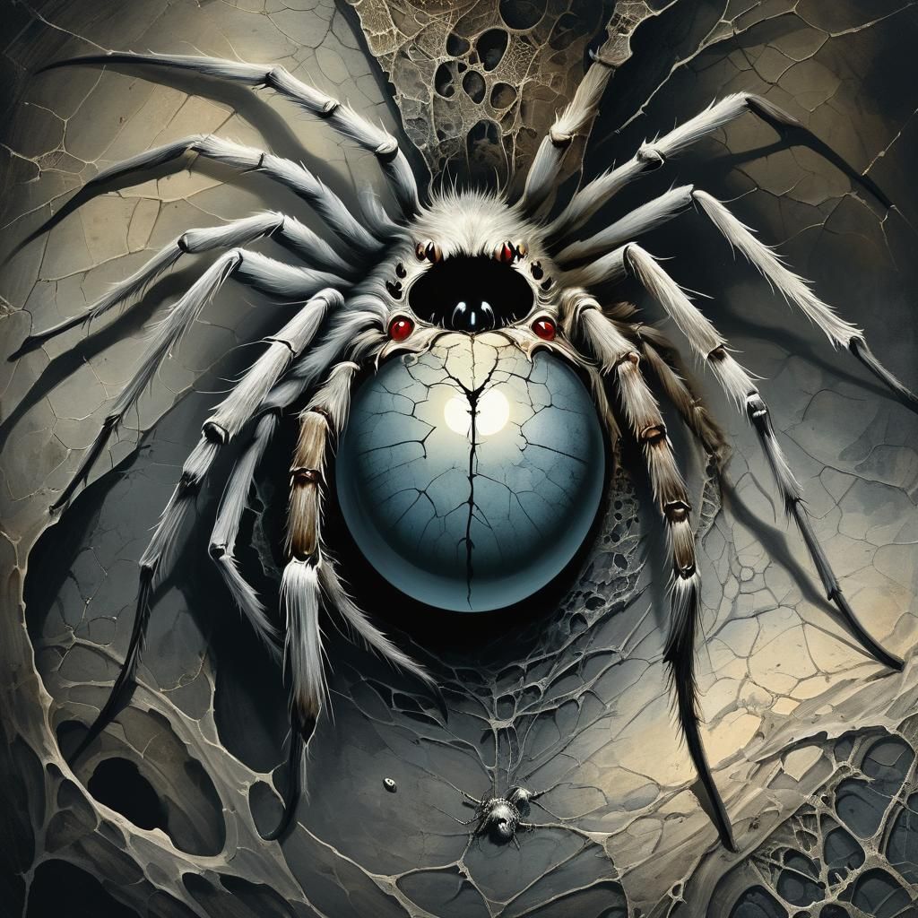 Macabre Surrealism: White Spider Emerges From Human Eye