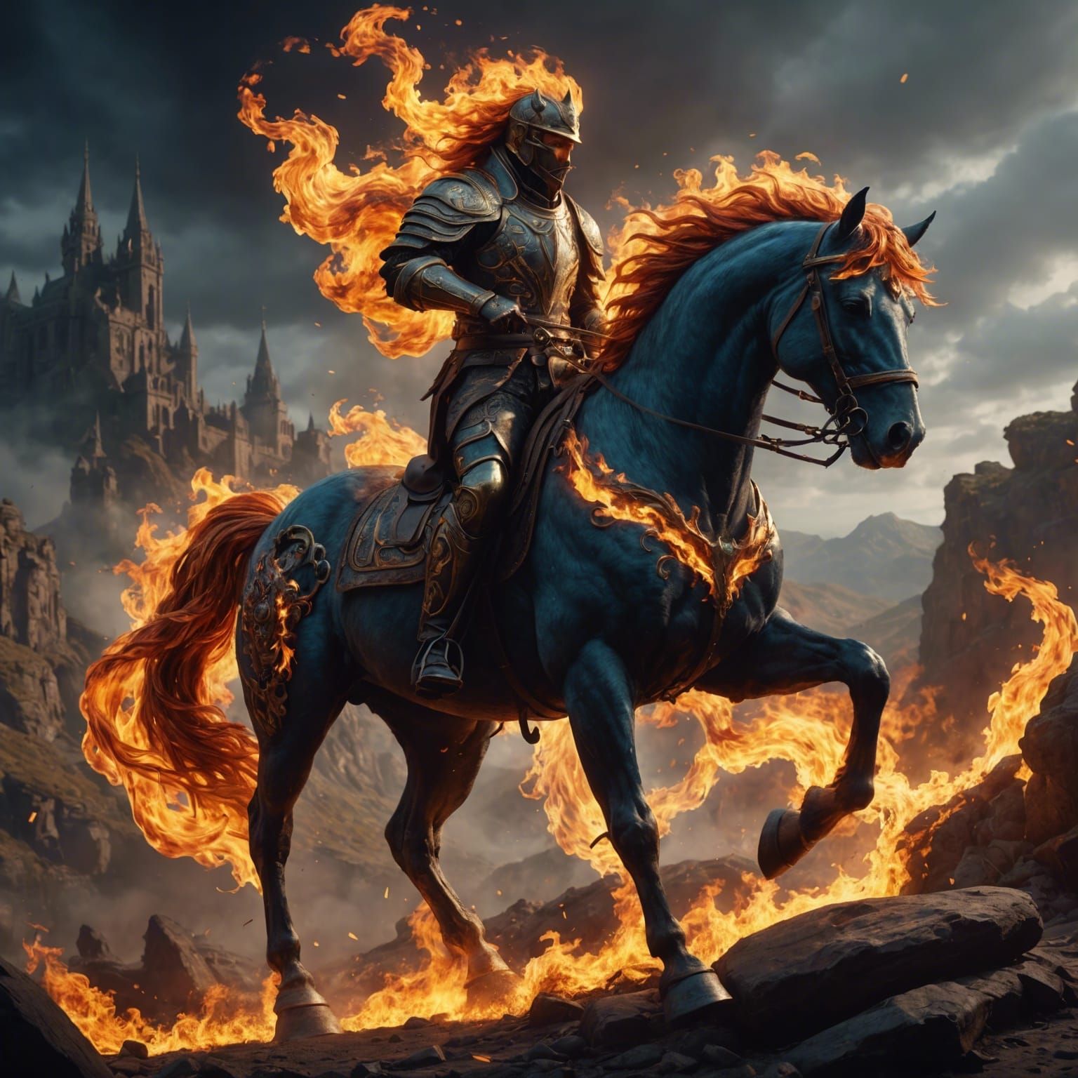 Fiery Horse in Fantasy Concept Art