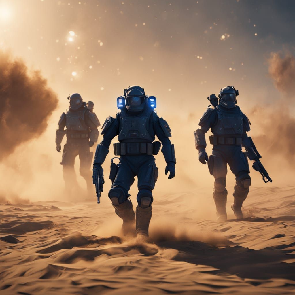 Desert Sandstorm Battle in Ancient Ruins