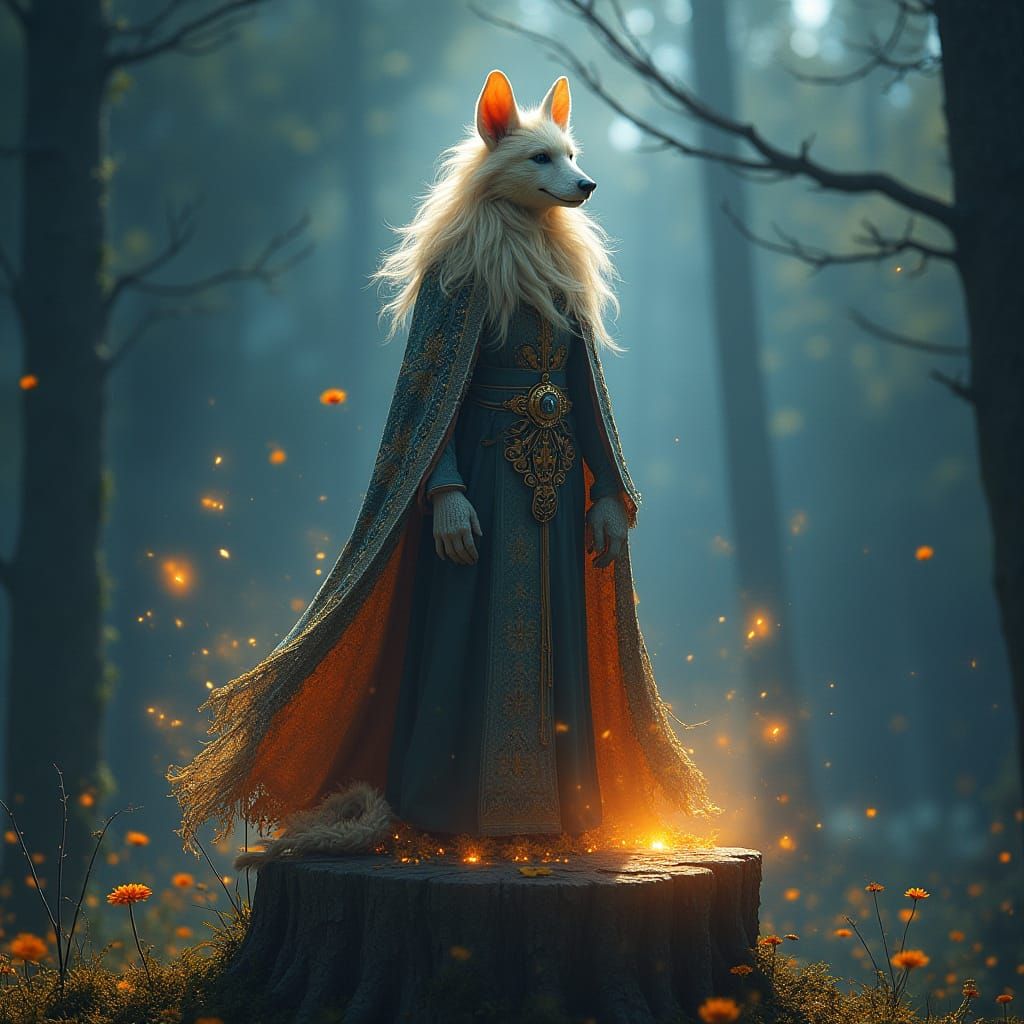 Mystical Furterristeck Wisard in Vibrant Fantasy Landscape