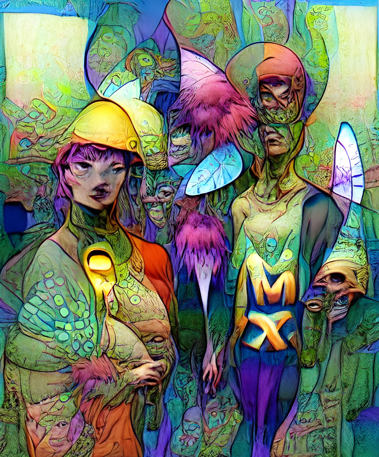 Moebius-Inspired Faeries in Maximalist Style