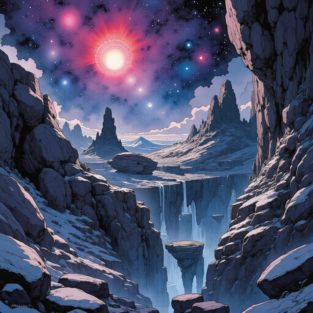 <lora:Nivis:1.0> fantasy scene :: nebula, galaxy