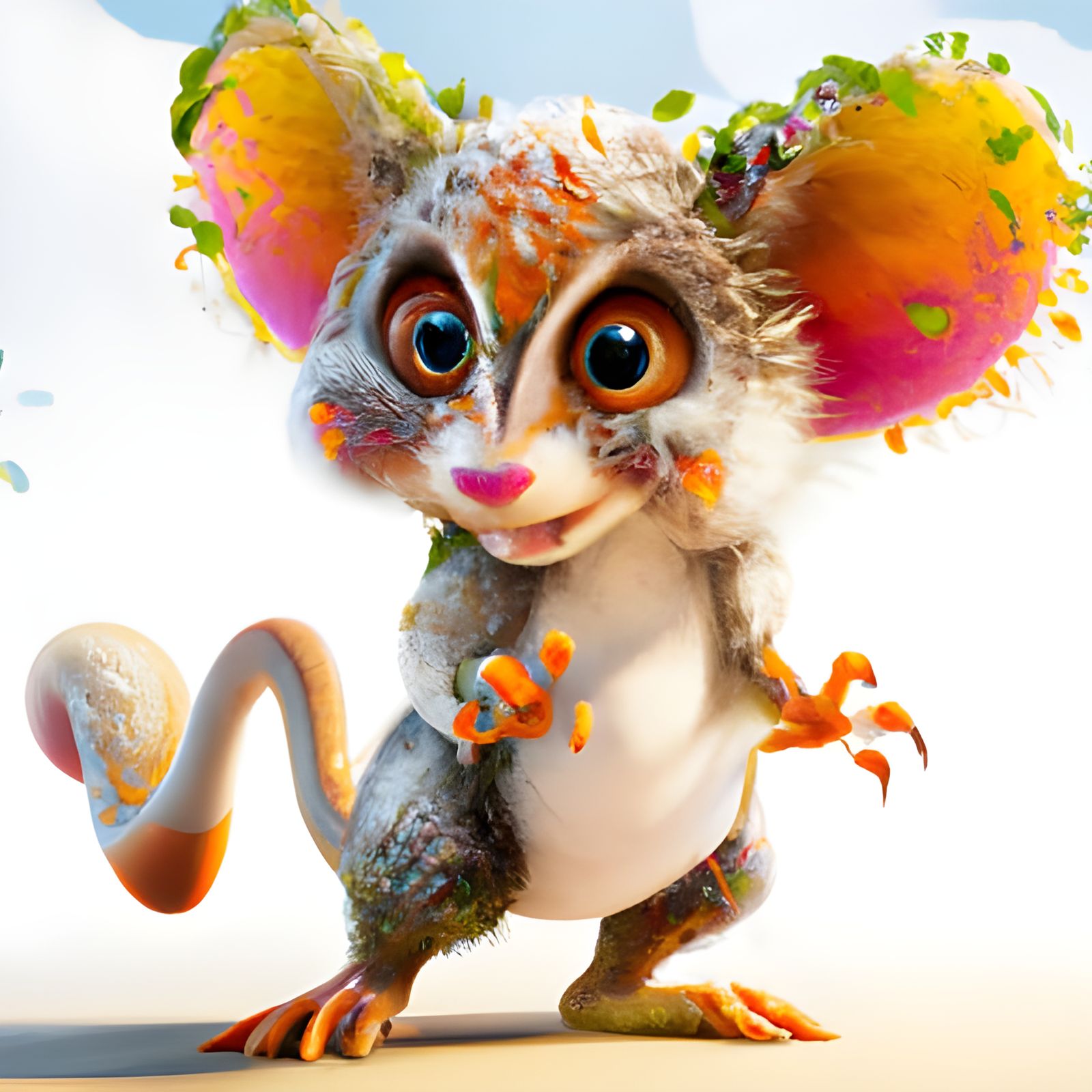 Colorful Animal Portrait in a Whimsical 3D Style