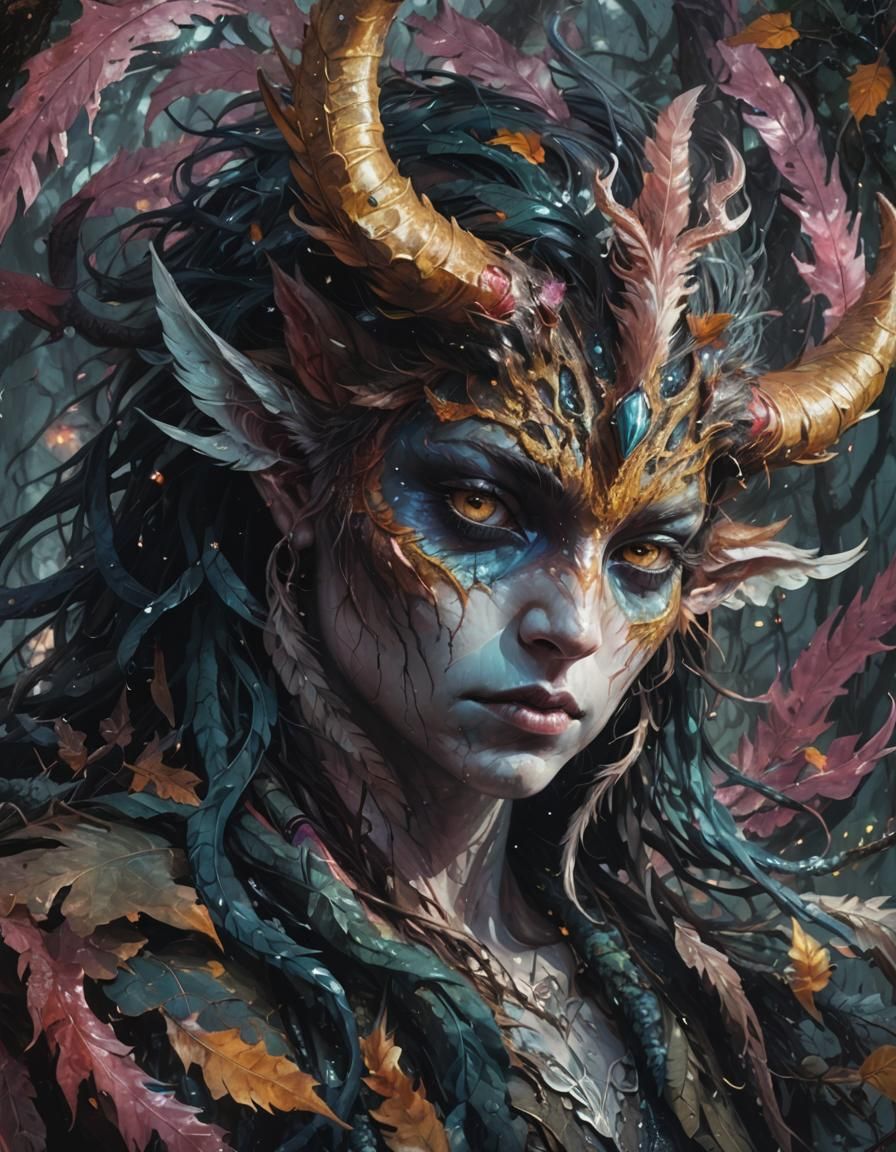 Viscous Tiefling Flows Through Shadowy Forest