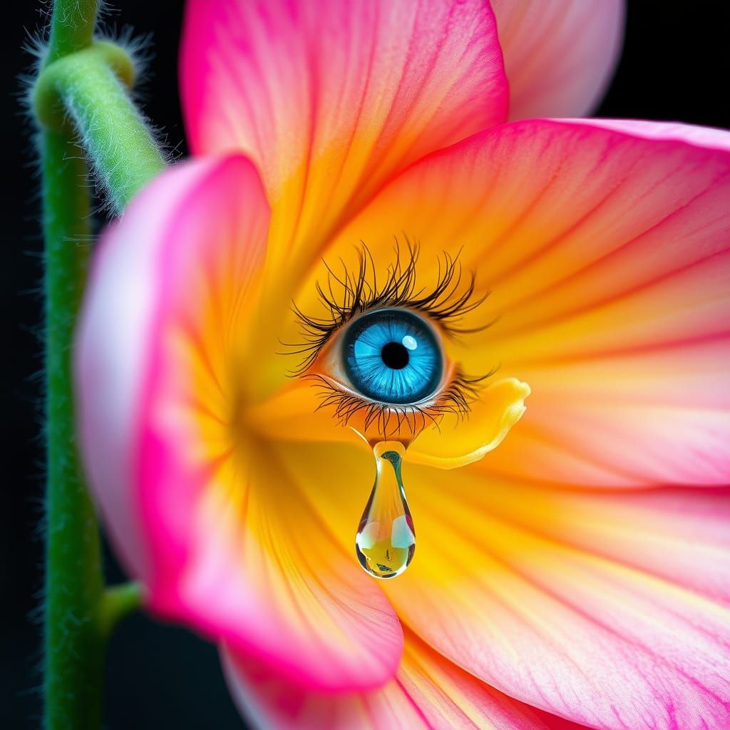 Pastel Hues and Tears: A Close-Up of Elegance