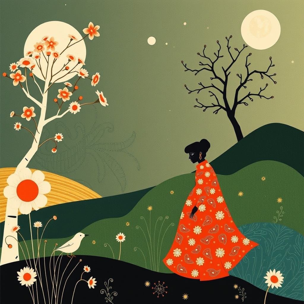 Surreal Papercut Illustration in Art Nouveau Style