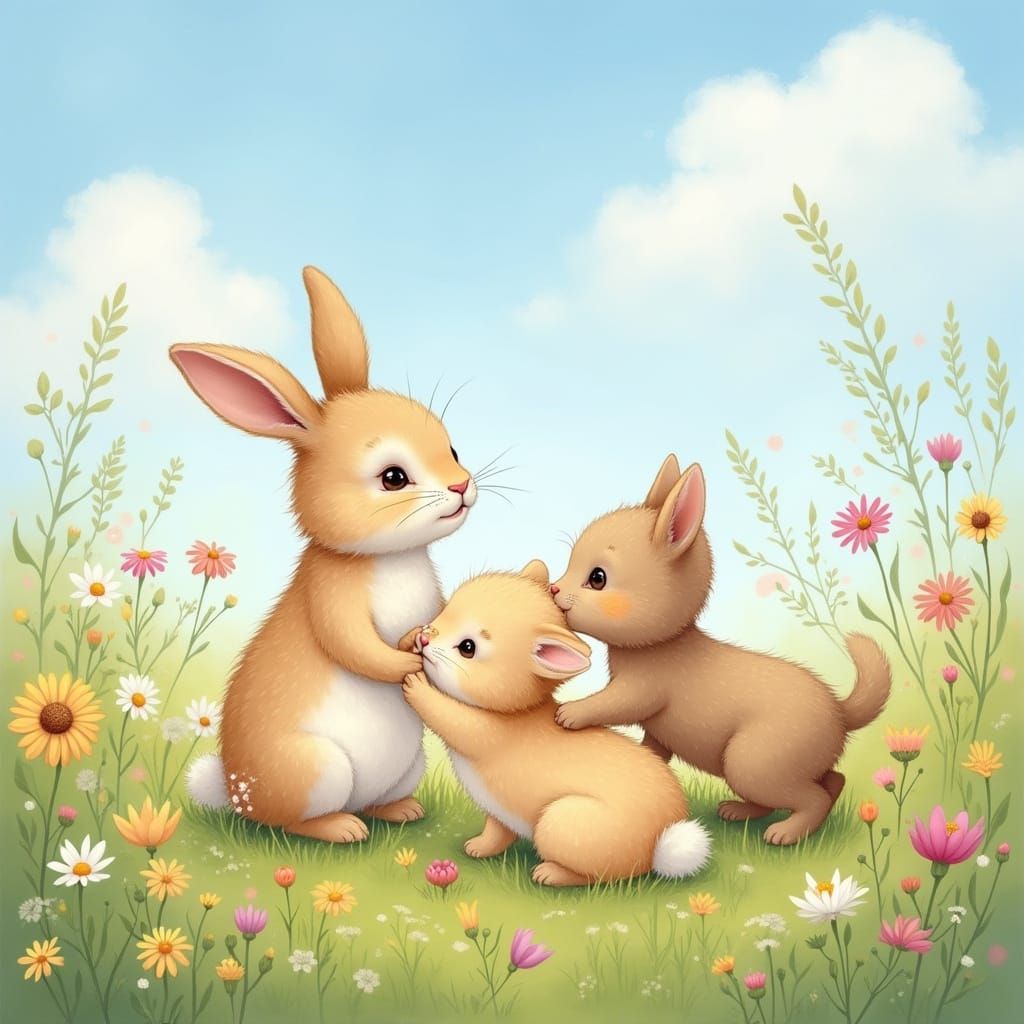 Whimsical Woodland Friends in Dreamy Pastel Hues