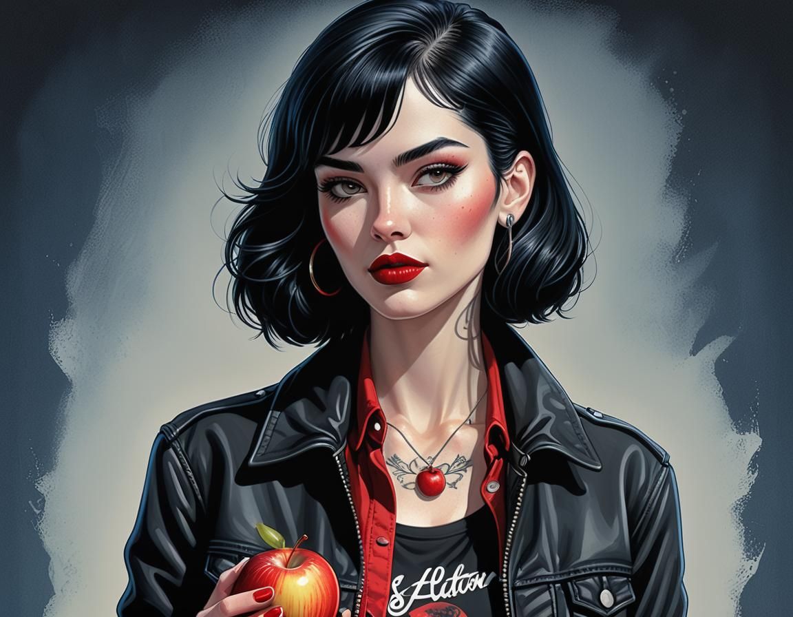 Snow White Reimagined: Airbrushed Portrait in Cityscape