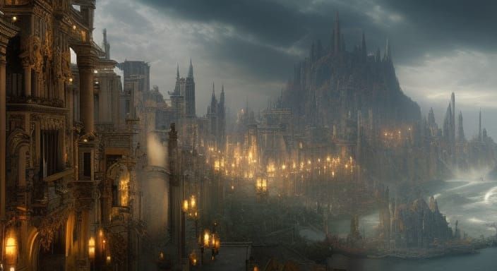 Epic Medieval Town in Digital Matte Painting