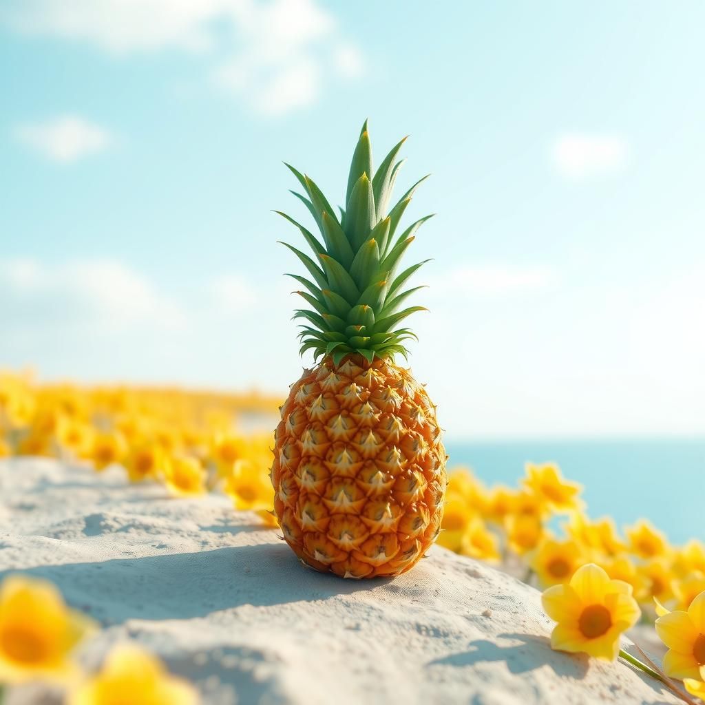 Surreal Pineapple Beach Emoji Party