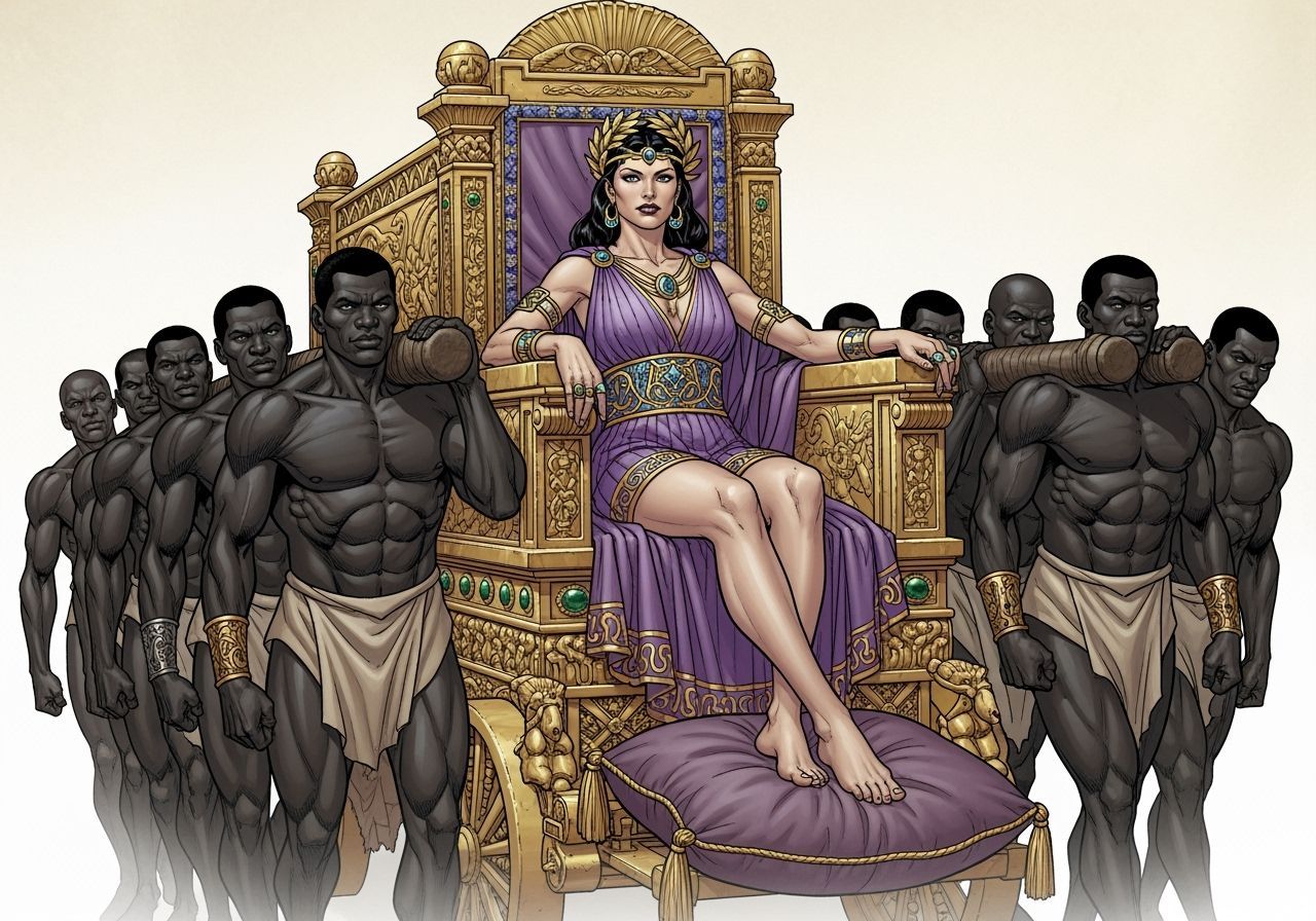 Empress Messalina on Ornate Litter Throne