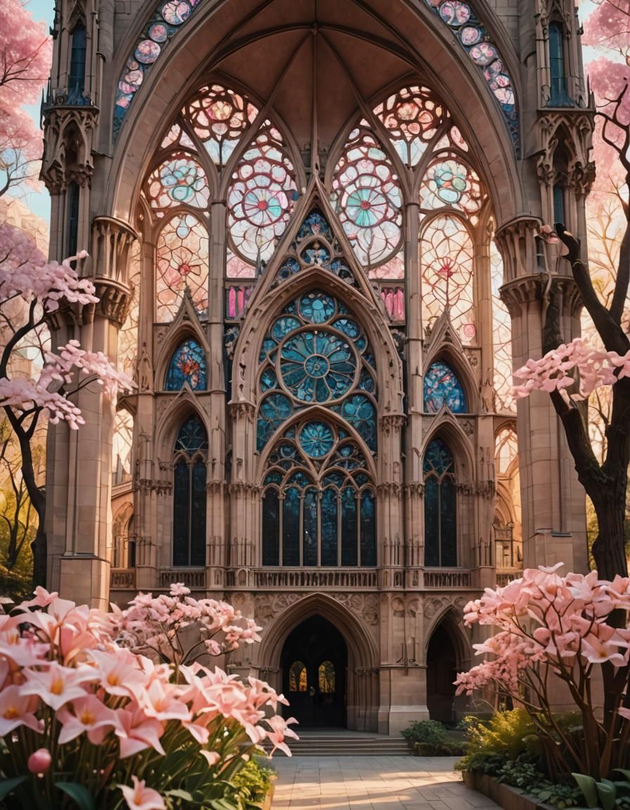 Cathedral with Flower, Art Nouveau Architecture