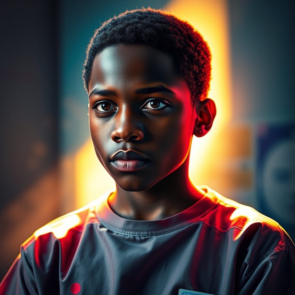 Hopeful Portrait of Young Person Battling Sickle Cell Anemia