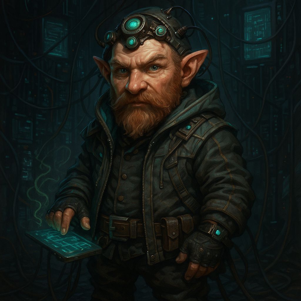 Cyberpunk Gnome Technomancer in Shadowrun