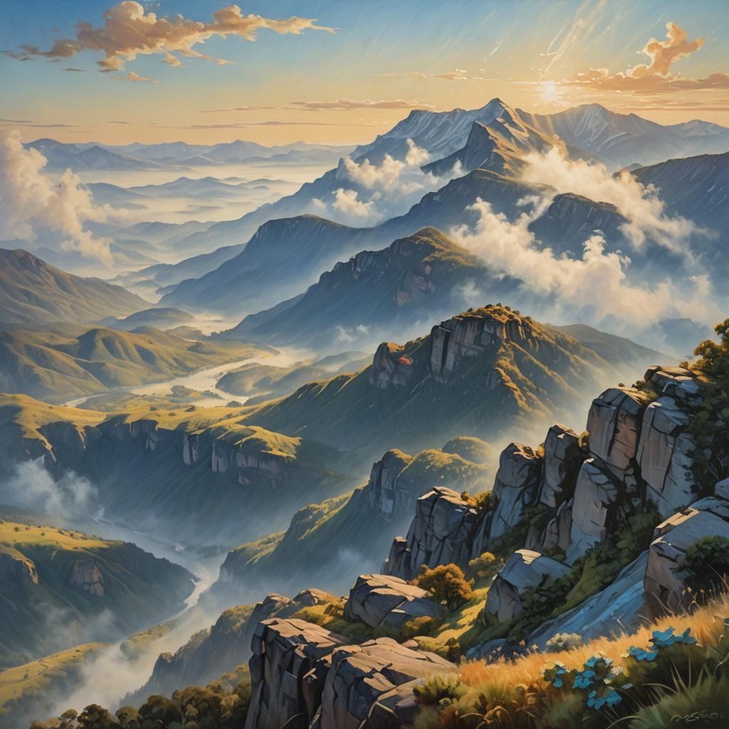 Air Force Bean in Impressionist Landscape