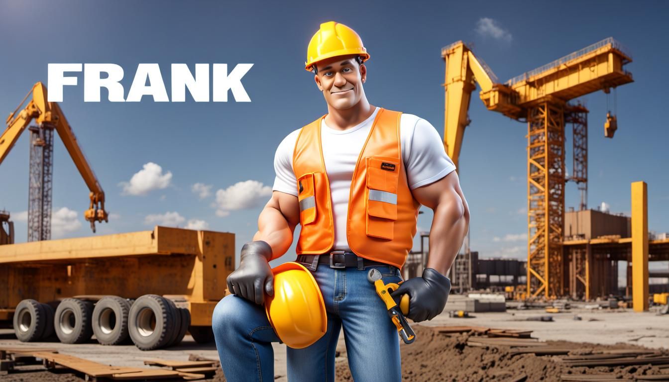 Cartoon Construction Worker Named Frank in CGI