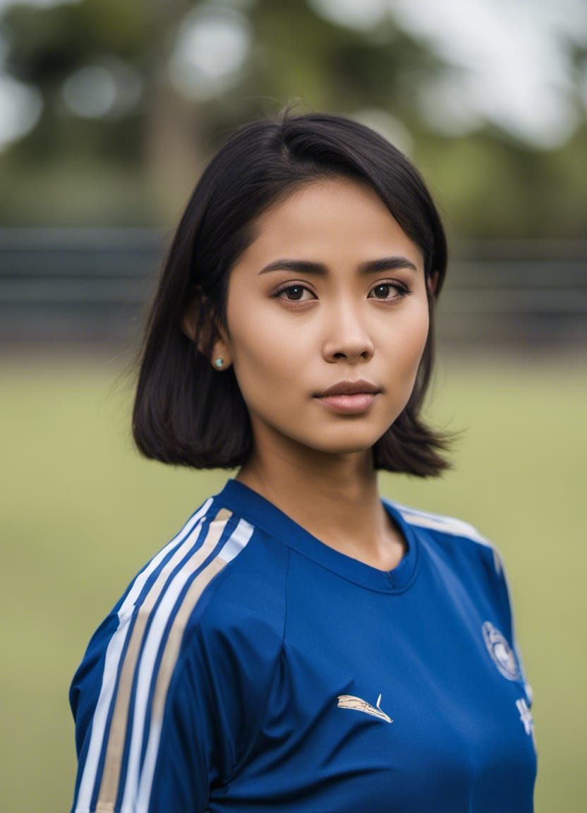 Stunning Indonesian Woman Footballer Portrait in 8K