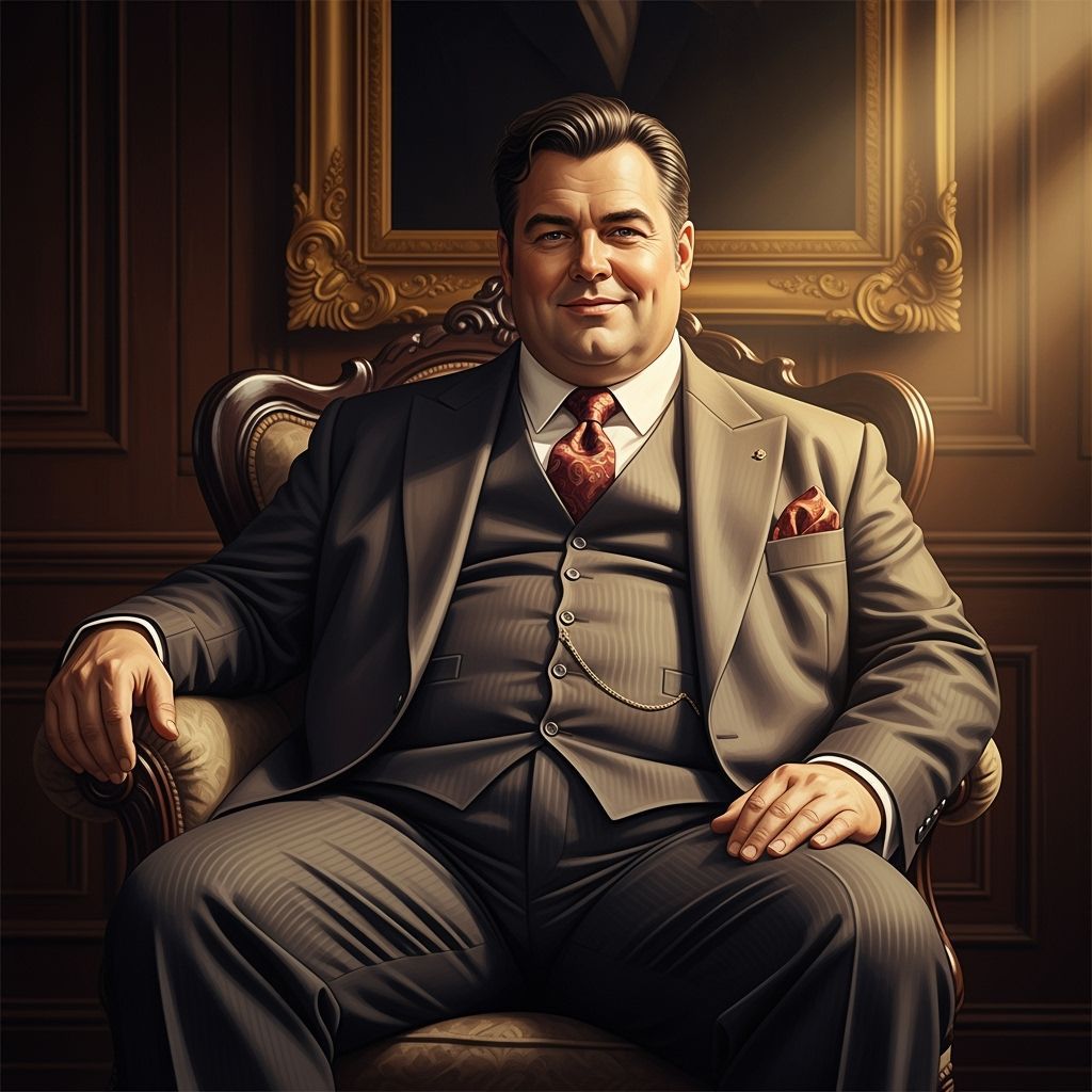 Confident Man in Suit, Portrait in Classical Style