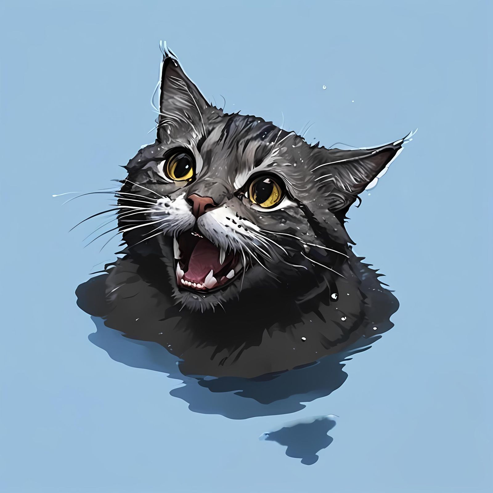 Silly Wet Cat's Heartwarming Happiness