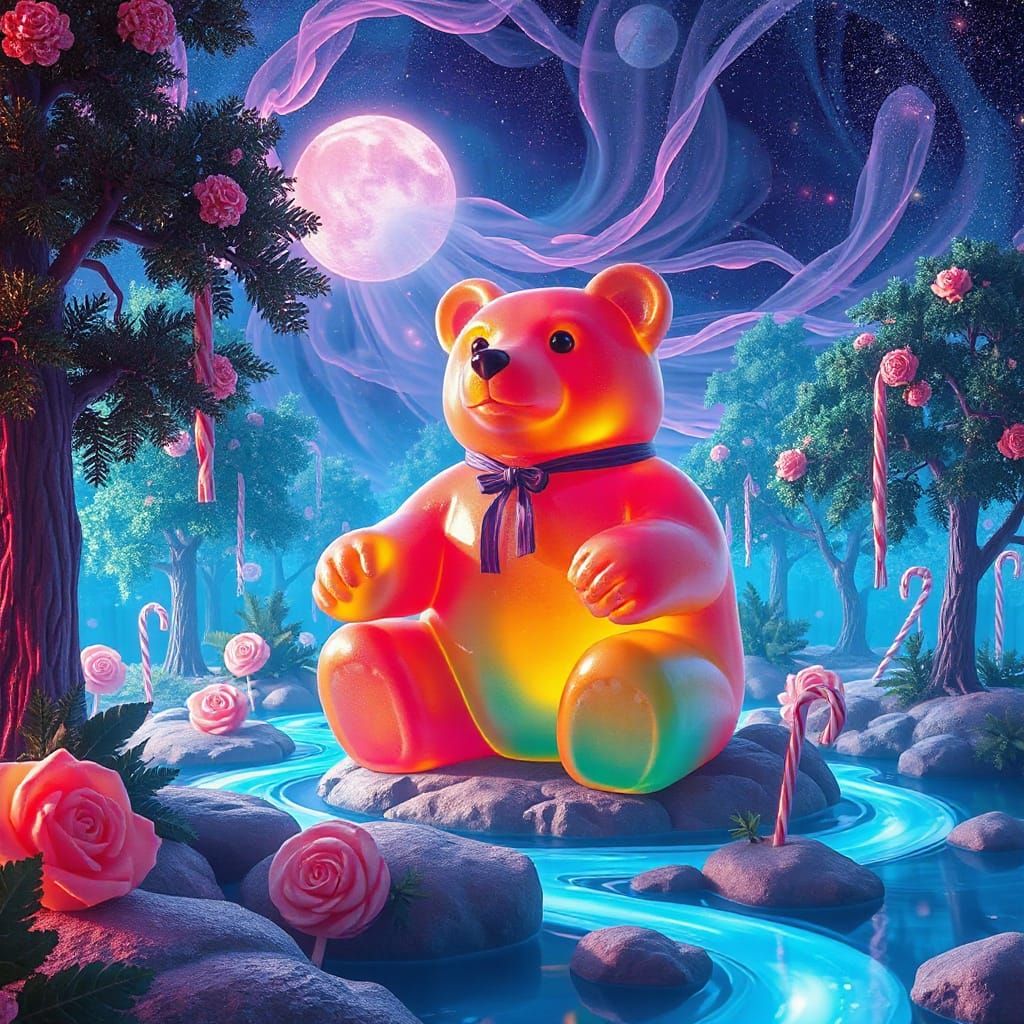 Gummy Bear Guardian of a Candy Forest