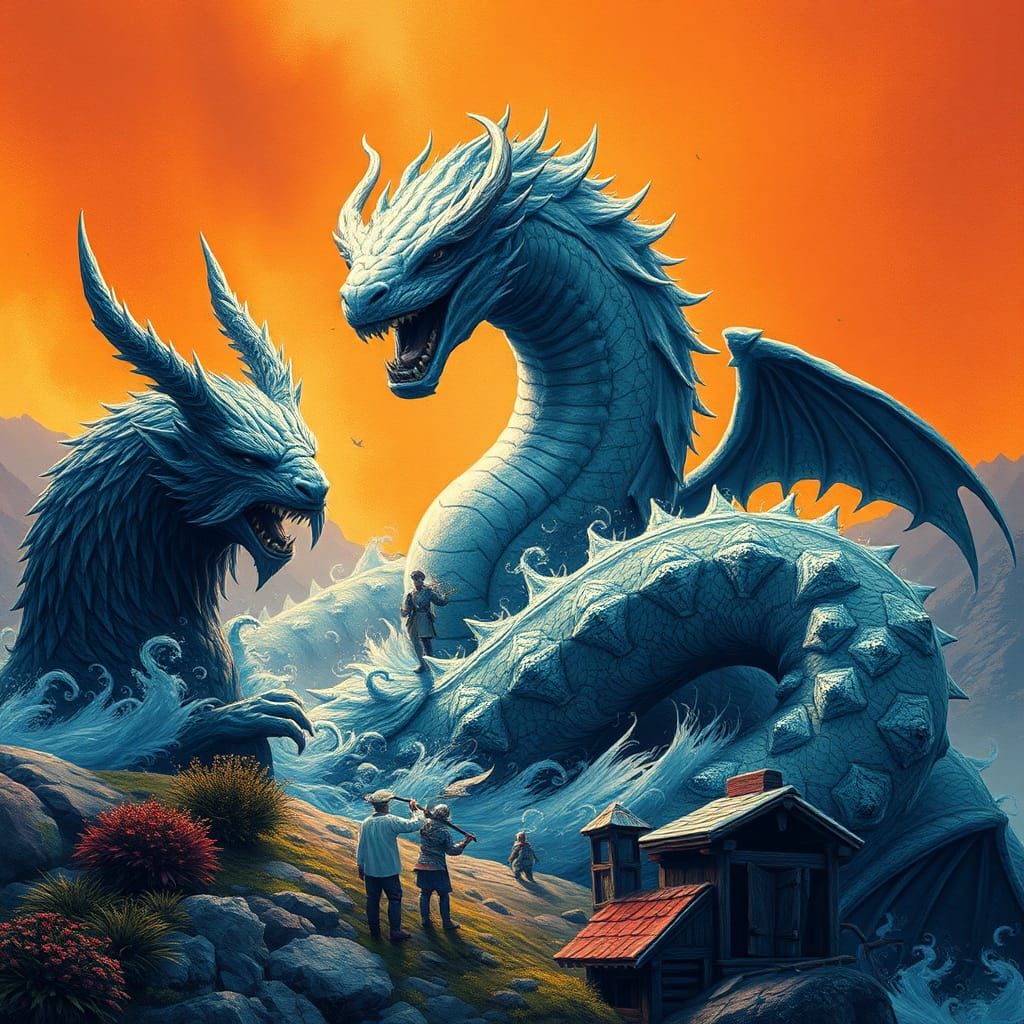 Final Fantasy 3 style famicom reimagined box art with scandinavian creatures from folklore
10 layers optimize layering ...