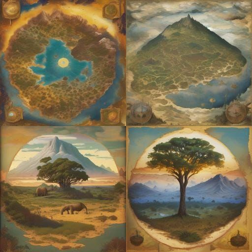 Epic Savana Landscape in Impressive Gouache Style