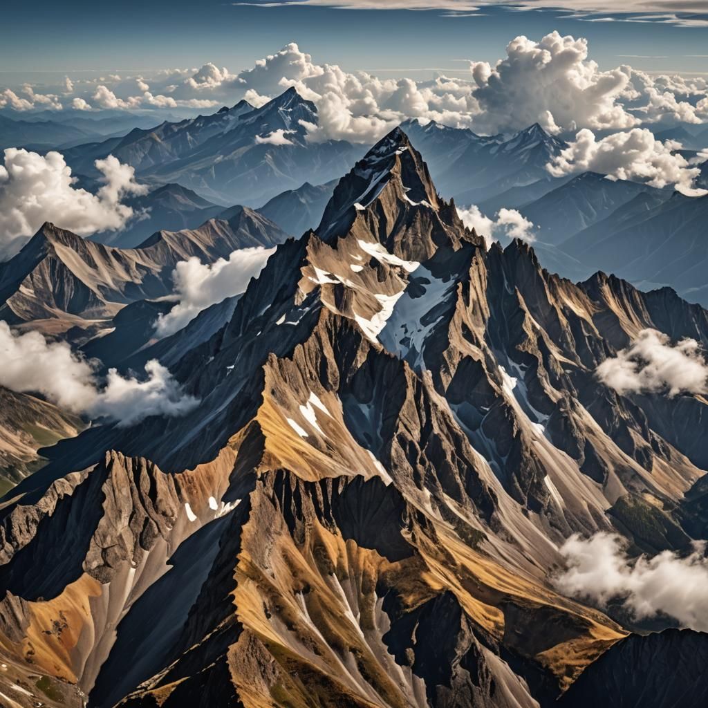 Majestic Mountain Range Landscape Photography at Golden Hour