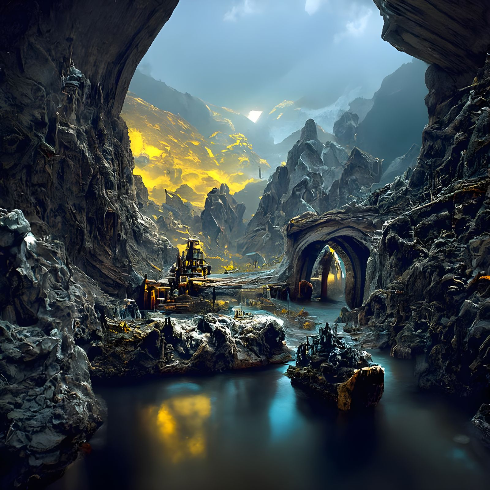 Epic Underground Dwarf Kingdom: Matte Painting