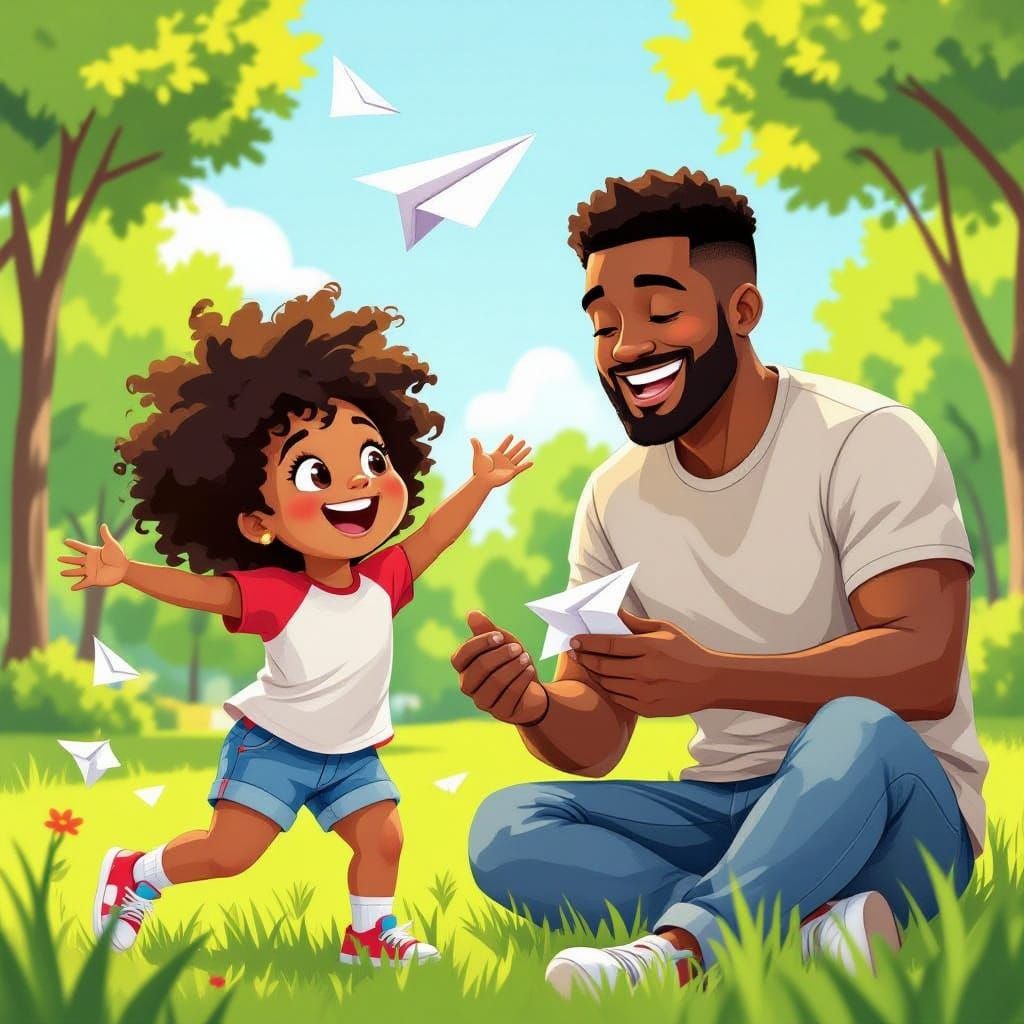 Joyful Family Moment in a Sunny Park