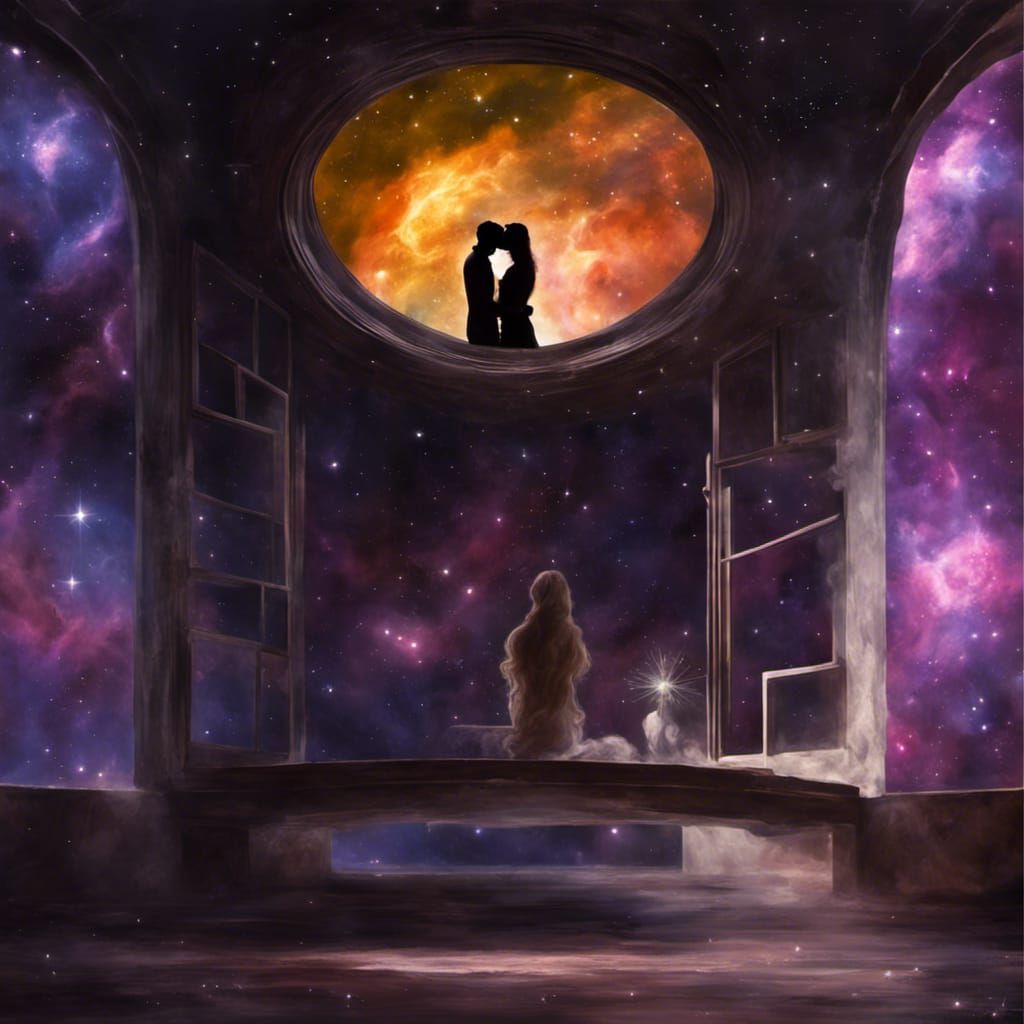 Nebula Art: Love in a Cosmic Embrace
