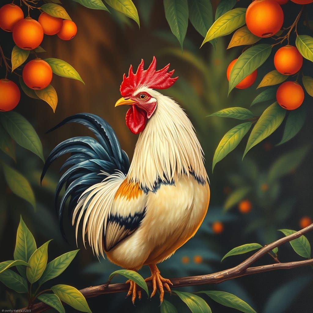 beautiful wild rooster