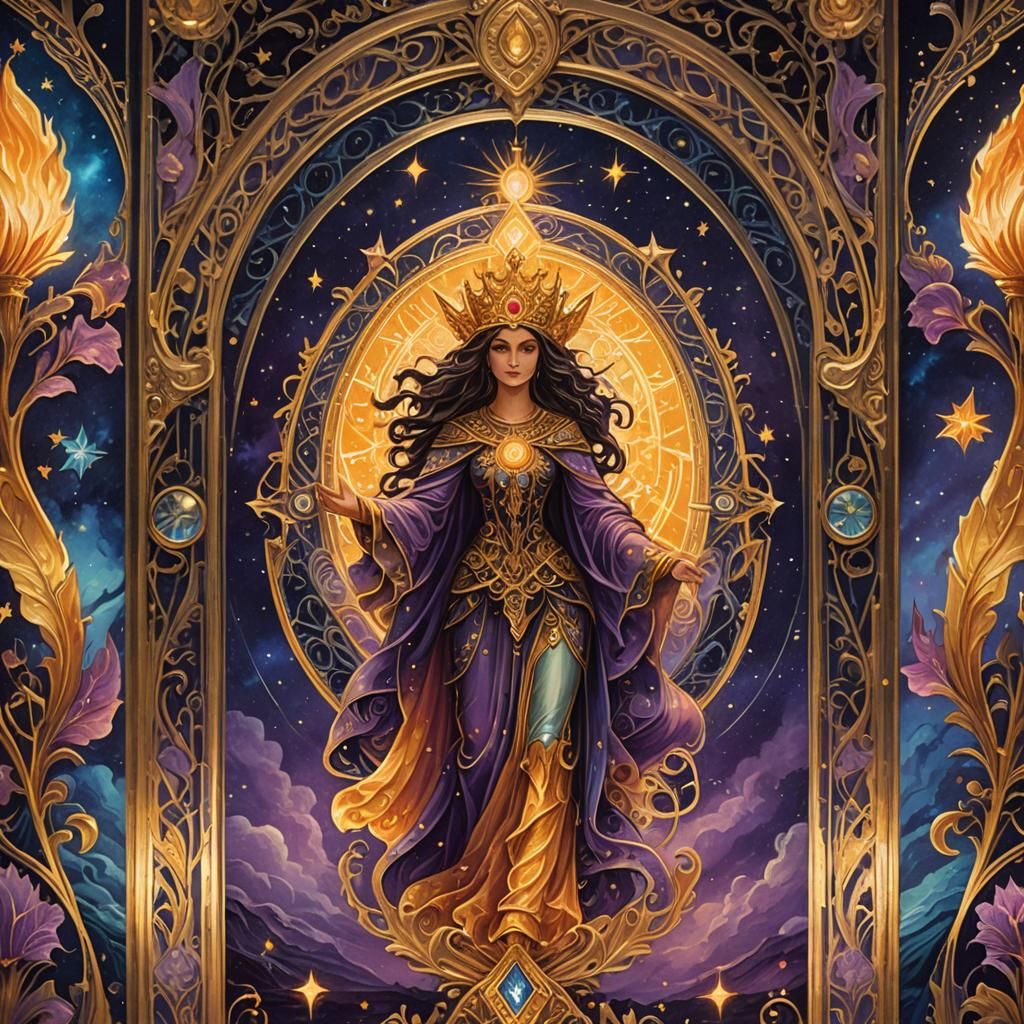 Glowing Ornate Tarot Card in Ethereal Light