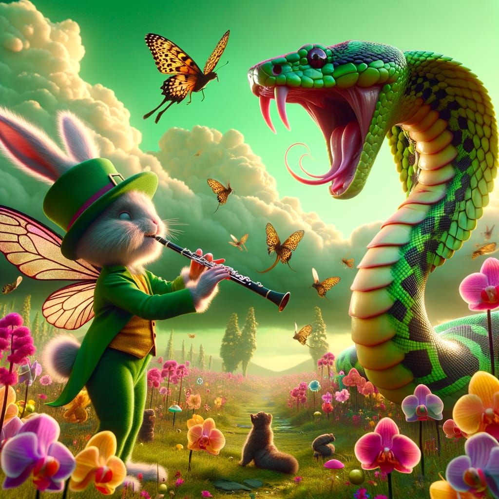 Magical Creatures Gather for an Enchanted Serenade in a Whim...