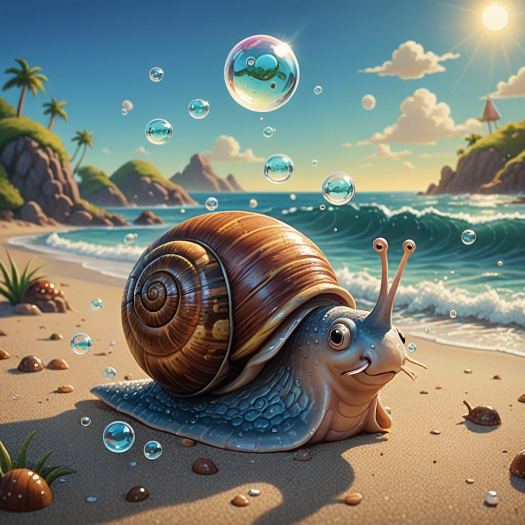 Gary the Snail Bubbles Illustration